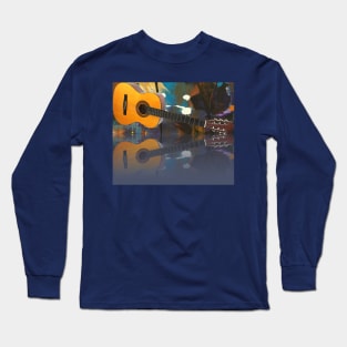 Acoustic Guitar Reflection Artwork Long Sleeve T-Shirt